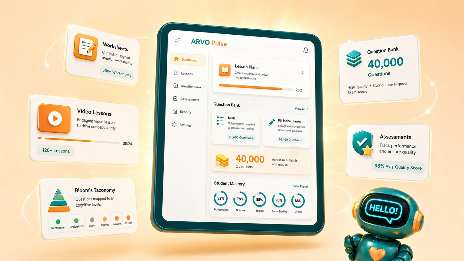 ARVO Pulse — teacher dashboard and learning management