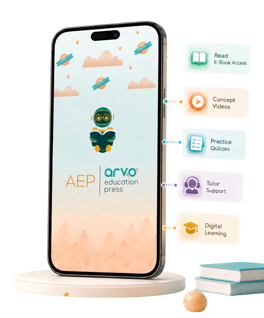 ARVO App showing chapter content — Watch, Play, Practice, Ask
